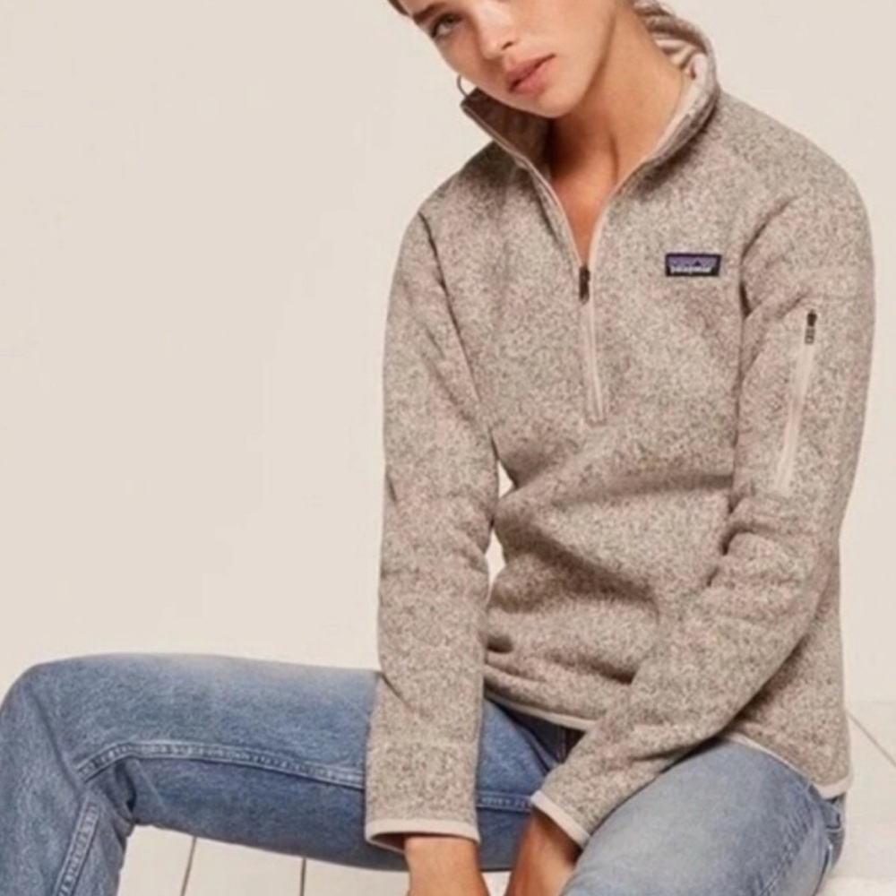 NWOT Patagonia Tan Quarter-Zip Fleece Pullover